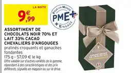 Intermarché Hyper Chevaliers d'argouges assortiment de chocolats noir 70% et lait 33% cacao offre