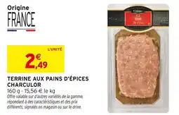 Intermarché Hyper Charculor terrine aux pains d'épices offre
