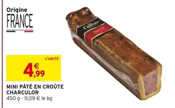 Intermarché Hyper Charculor mini pâté en croûte offre