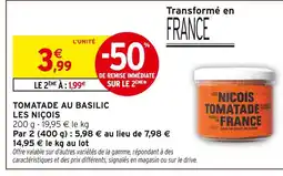 Intermarché Hyper Les niçois tomatade au basilic offre