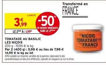 Intermarché Hyper Les niçois tomatade au basilic offre