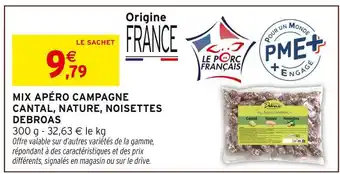Intermarché Hyper Debroas mix apéro campagne cantal, nature, noisettes offre
