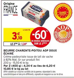Intermarché Hyper Beurre charente-poitou aop doux échiré offre