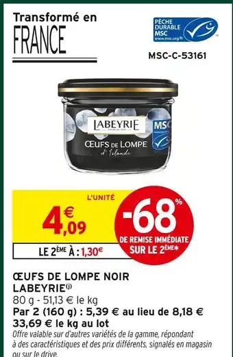 Intermarché Hyper Labeyrie œufs de lompe noir offre