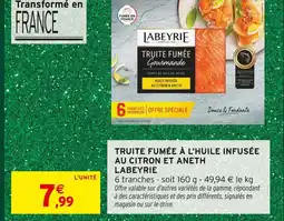 Intermarché Hyper Labeyrie truite fumée à l'huile infusée au citron et aneth offre