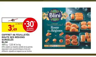 Intermarché Hyper Blini coffret 46 feuilletés route des régions surgelés offre