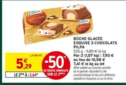 Intermarché Hyper Pilpa bûche glacée exquise 3 chocolats offre