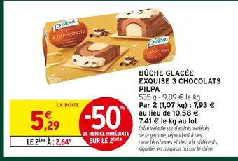Intermarché Hyper Pilpa bûche glacée exquise 3 chocolats offre