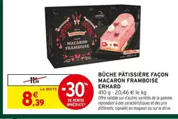 Intermarché Hyper Erhard bûche pâtissière façon macaron framboise offre