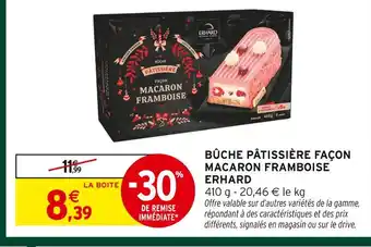 Intermarché Hyper Erhard bûche pâtissière façon macaron framboise offre