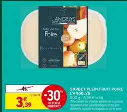 Intermarché Hyper L'angelys sorbet plein fruit poire offre