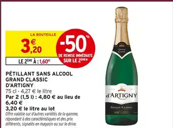 Intermarché Hyper D'artigny pétillant sans alcool grand classic offre