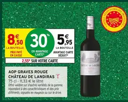 Intermarché Hyper Château de landiras aop graves rouge offre