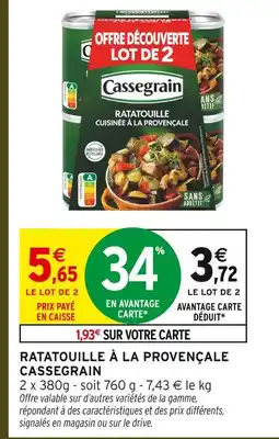 Intermarché Hyper Cassegrain ratatouille cuisinée à la provençale offre