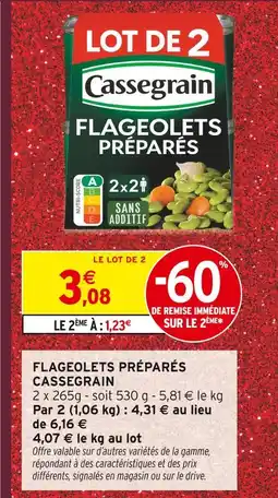 Intermarché Hyper Cassegrain flageolets préparés offre
