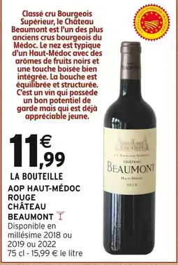 Intermarché Hyper Château beaumont aop haut-médoc rouge offre