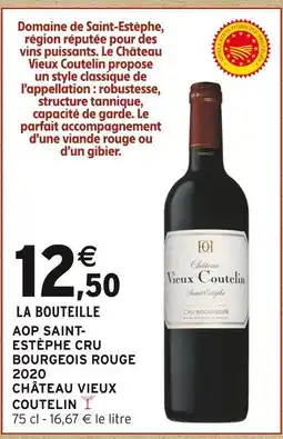 Intermarché Hyper Château vieux coutelin aop saint-estèphe cru bourgeois offre