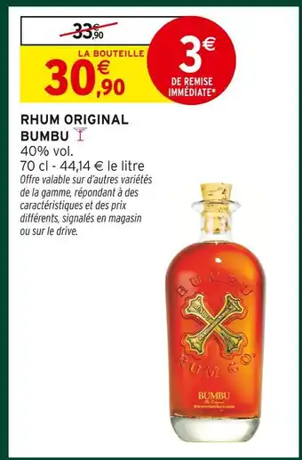 Intermarché Hyper Bumbu rhum original offre