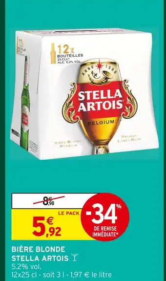 Intermarché Hyper Stella artois bière blonde offre