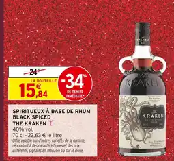 Intermarché Hyper The kraken spiritueux à base de rhum black spiced offre
