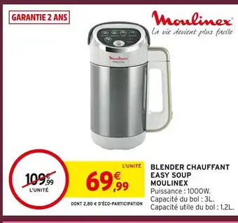 Intermarché Hyper Moulinex blender chauffant easy soup offre