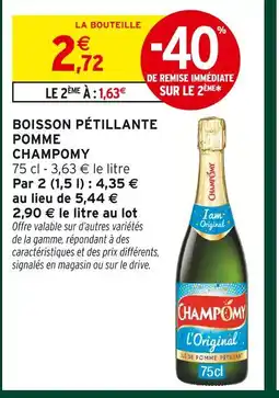 Intermarché Hyper Champomy boisson pétillante pomme offre