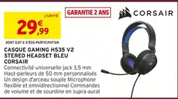 Intermarché Hyper Corsair casque gaming hs35 v2 stereo headset bleu offre