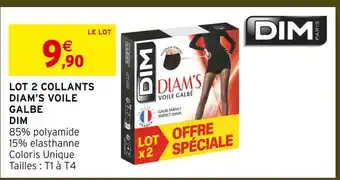 Intermarché Hyper Dim lot 2 collants diam's voile galbe offre