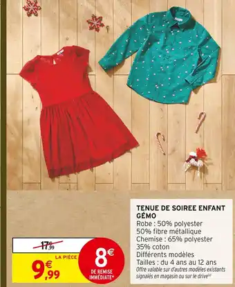 Intermarché Hyper Gémo tenue de soirée enfant offre