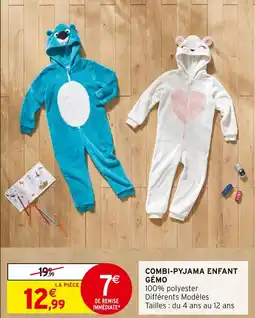 Intermarché Hyper Gémo combi-pyjama enfant offre