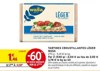 Intermarché Hyper Wasa tartines croustillantes léger offre