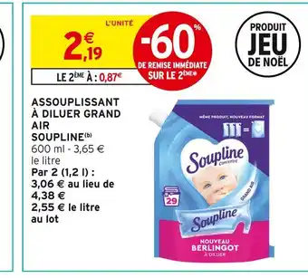 Intermarché Hyper Soupline assouplissant à diluer grand air offre