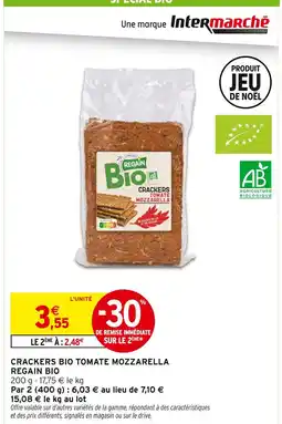 Intermarché Hyper Regain bio crackers bio tomate mozzarella offre
