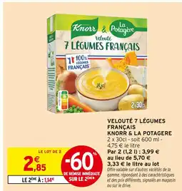 Intermarché Hyper Knorr & la potagère velouté 7 légumes français offre