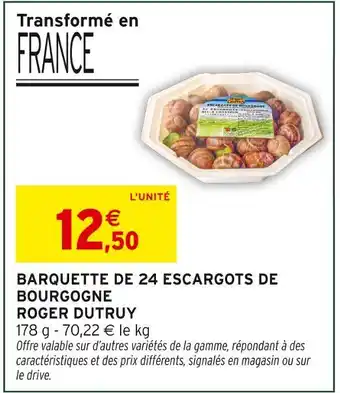 Intermarché Express Roger dutruy barquette de 24 escargots de bourgogne offre