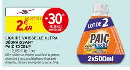 Intermarché Express Paic excel liquide vaisselle ultra dégraissant offre