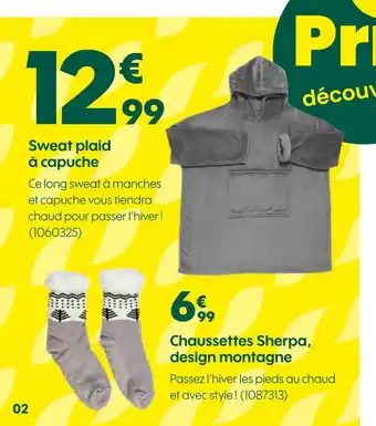 Truffaut Sweat plaid à capuche offre