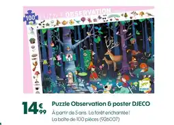Truffaut Djeco puzzle observation & poster offre