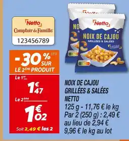 Netto Netto noix de cajou grillées & salées offre