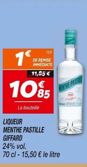 Netto Giffard liqueur menthe pastille offre