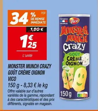 Netto Vico monster munch crazy goût crème oignon offre