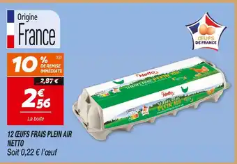 Netto Netto 12 œufs frais plein air offre