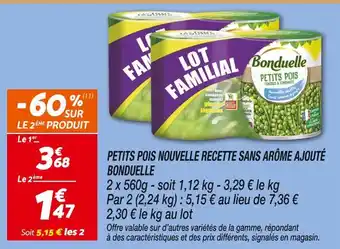 Netto Bonduelle petits pois nouvelle recette sans arôme ajouté offre