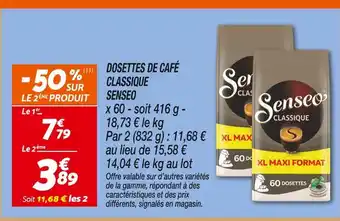 Netto Senseo dosettes de café classique offre