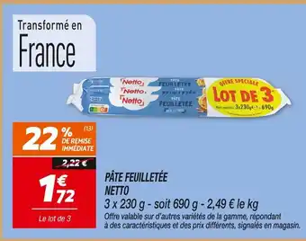 Netto Netto pâte feuilletée offre