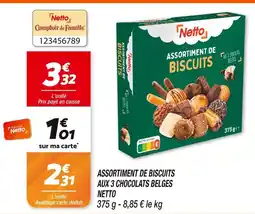 Netto Netto assortiment de biscuits aux 3 chocolats belges offre