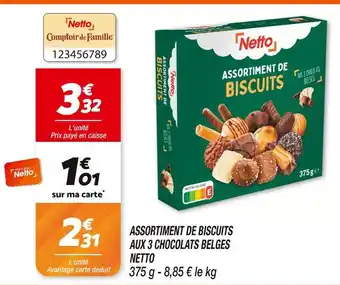 Netto Netto assortiment de biscuits aux 3 chocolats belges offre