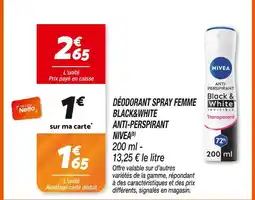 Netto Nivea déodorant spray femme black&white anti-perspirant offre