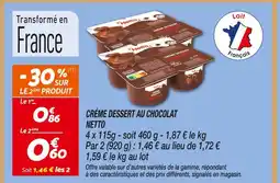 Netto Netto crème dessert au chocolat offre