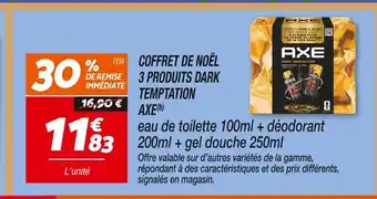 Netto Axe coffret de noël 3 produits dark temptation offre